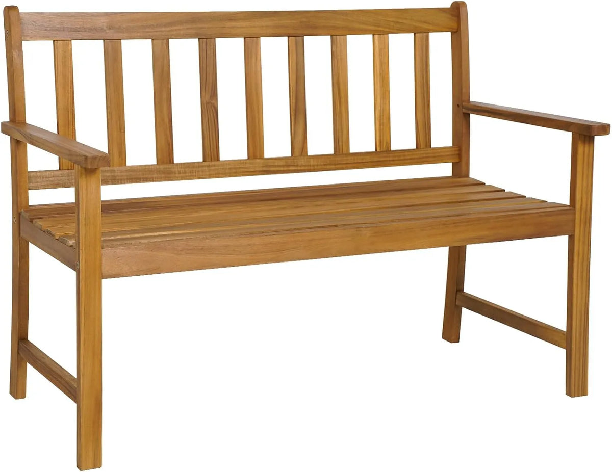 COSTWAY Ławka ogrodowa i ławka tarasowa z drewna akacjowego – obrotowy, 2-osobowa, 360 kg