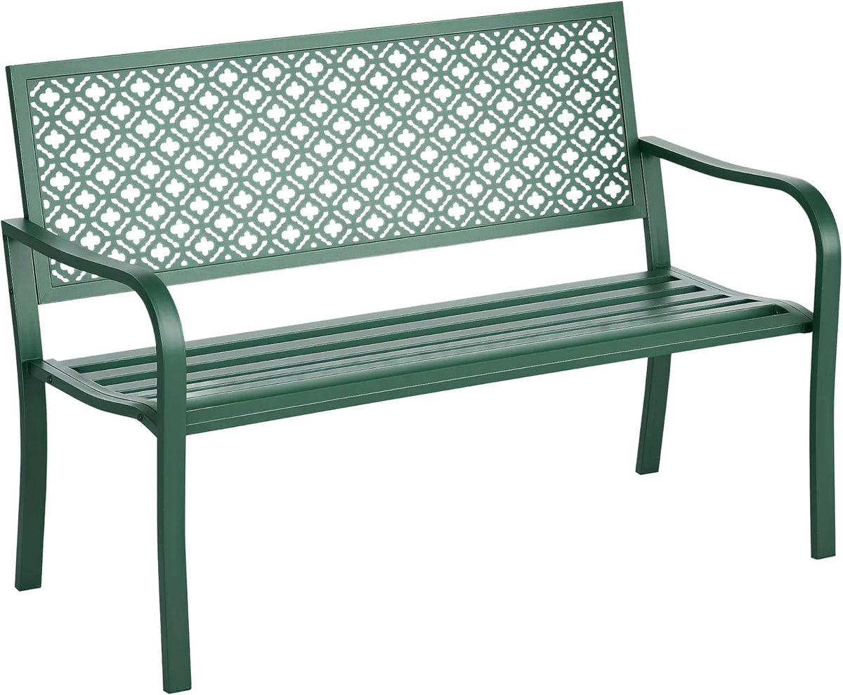 Outsunny Ławka ogrodowa i ławka tarasowa: z podłokietnikami, z oparciem, 2-osobowa, 127 × 63 × 83 cm, 240 kg, z metalu