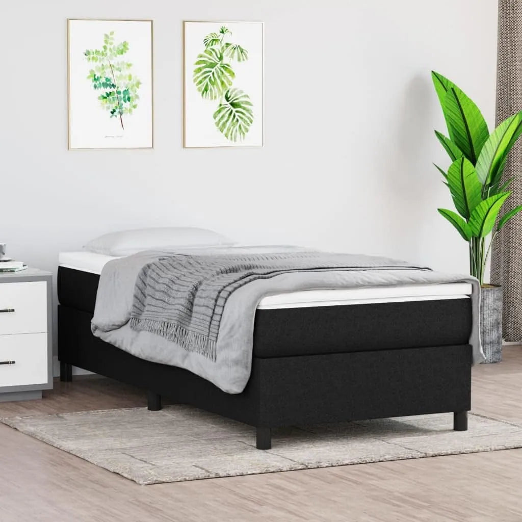 Nowoczesne łóżko kontynentalne do sypialni: 80 × 200 cm, czarny