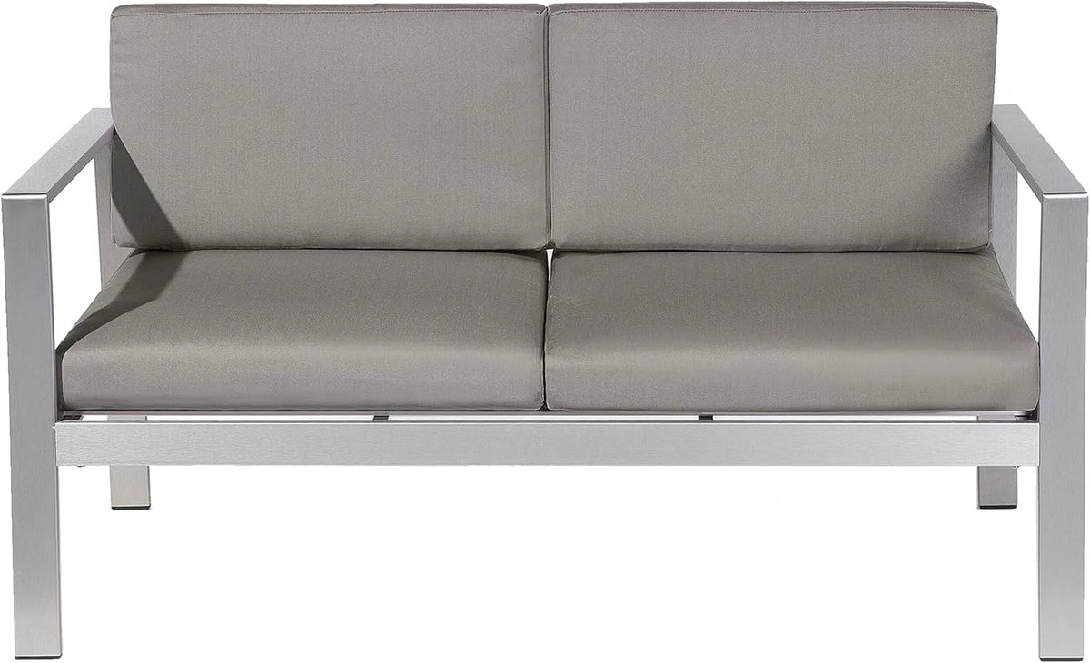 Sofa ogrodowa i sofa wypoczynkowa na taras — z poduszkami, wodoodporna konstrukcja, 2-osobowa, z metalu