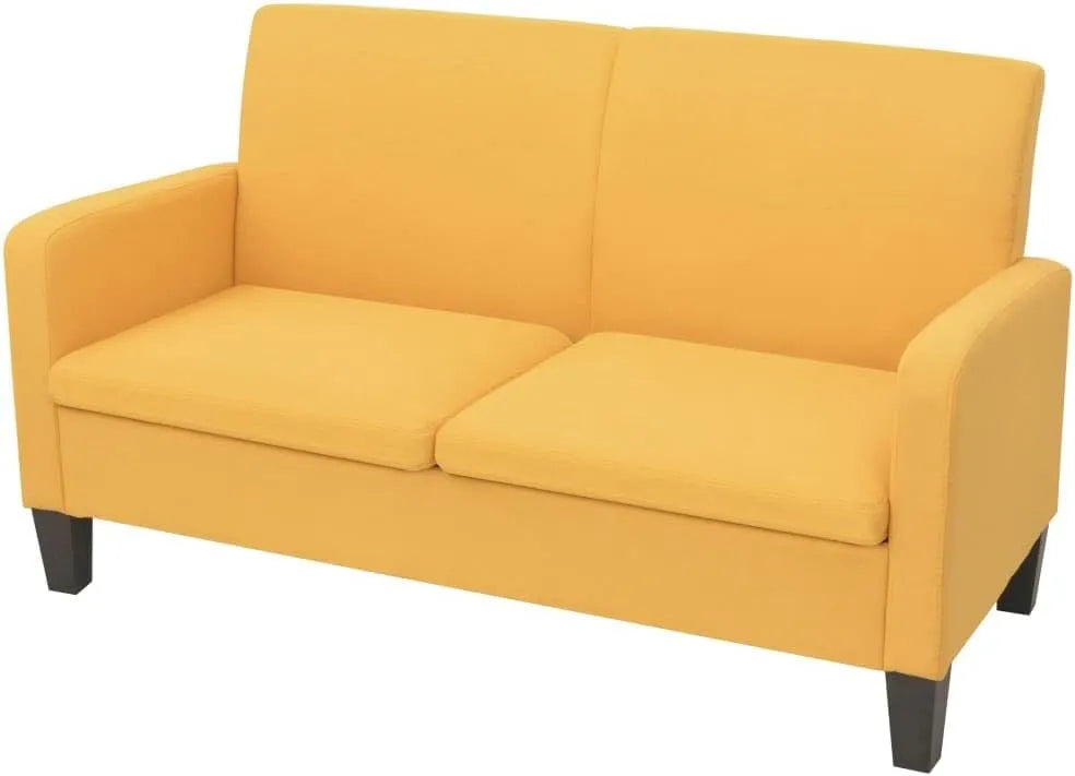 Sofa — z drewna, 2-osobowa, 135 × 65 × 76 cm, tapicerka materiałowa
