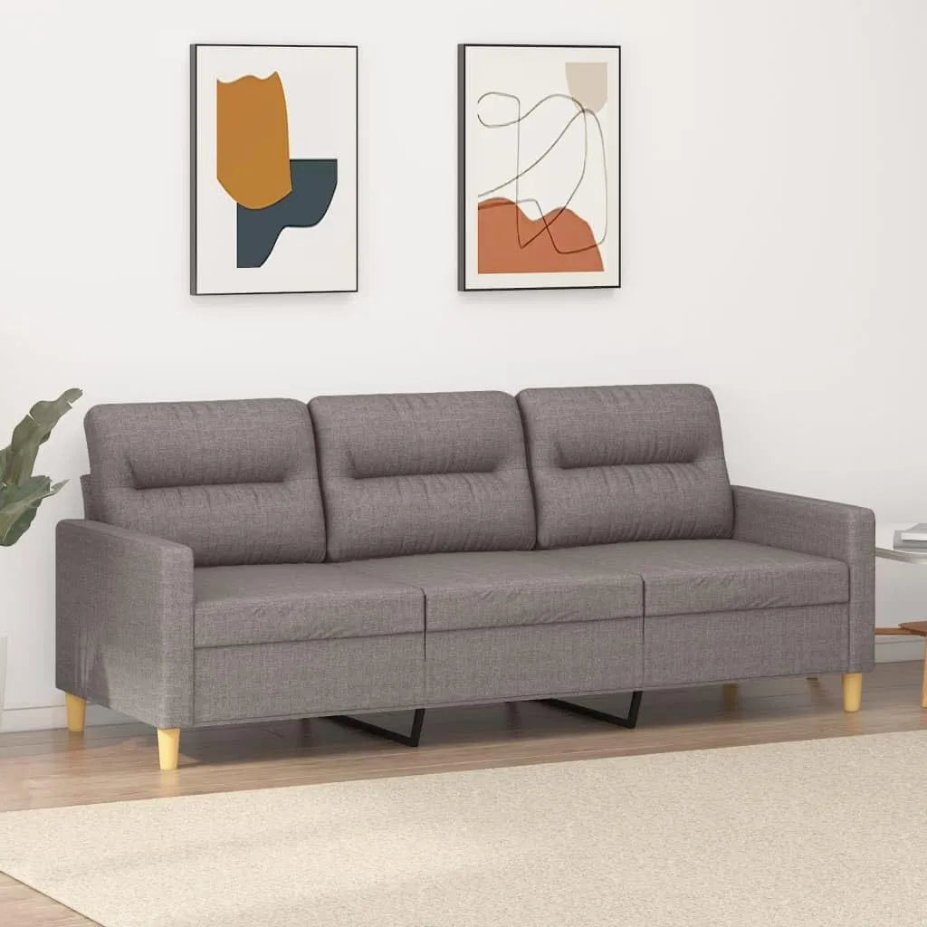 Sofa: tapicerka materiałowa, 3-osobowa, 180 cm, szary, tapicerka materiałowa