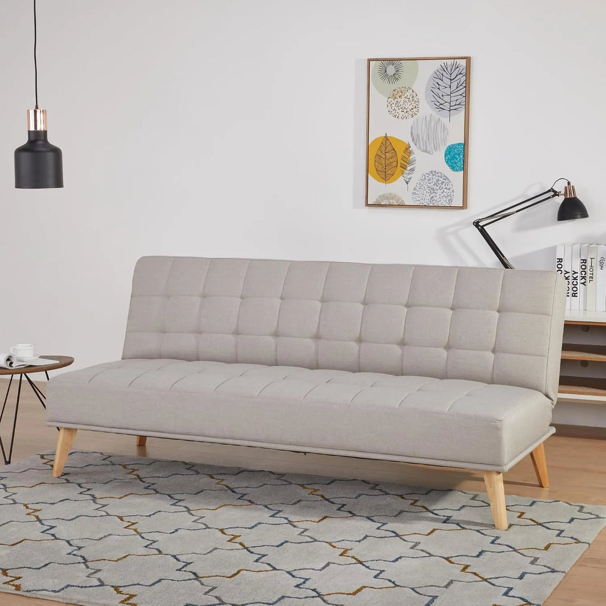 Sofa rozkładana i sofa z funkcją spania – z drewna, z funkcją spania, 3-osobowe, 180 × 86 × 81 cm