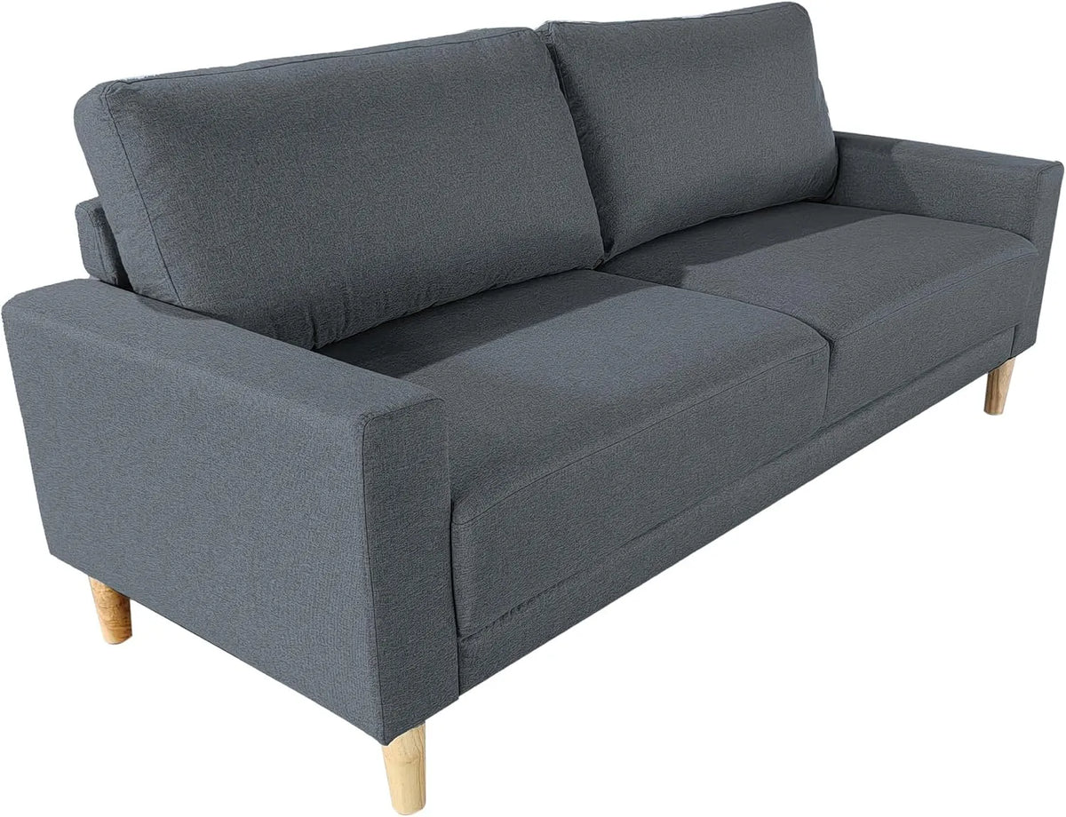 Sofa: tapicerka materiałowa, wypełnienie piankowe, z oparciem, z poduszkami, 3-osobowa, tapicerka materiałowa