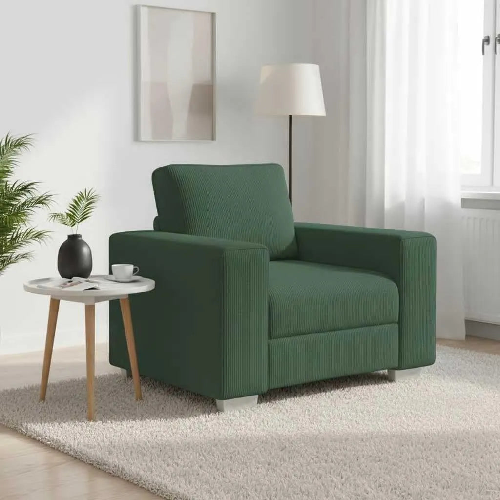Fotel relaksacyjny i fotel rozkładany wypoczynkowy — ze sztruksu, wypełnienie piankowe, z podłokietnikami, 100 × 77 × 82 cm