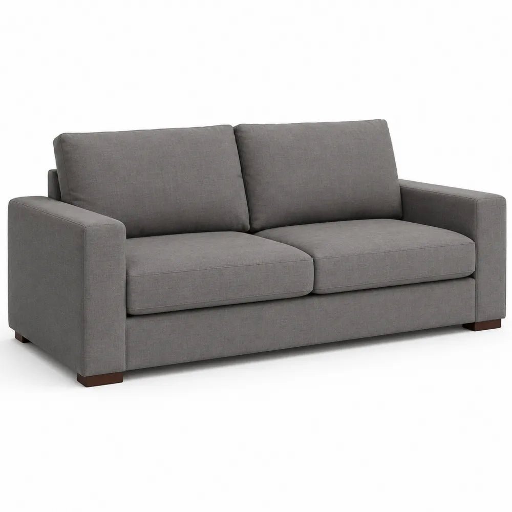 Szara Sofa z Tkaniny Poliestrowej 220cm