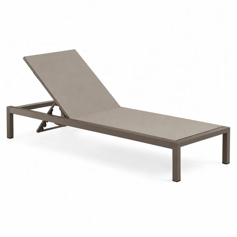 Leżak ogrodowy aluminiowy brązowy 195 cm