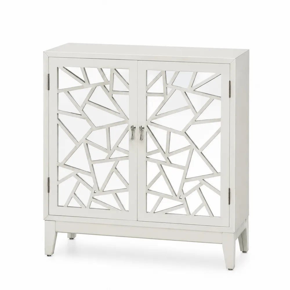 Szafka z lustrem z MDF i metalu Biała 80x90x30 cm