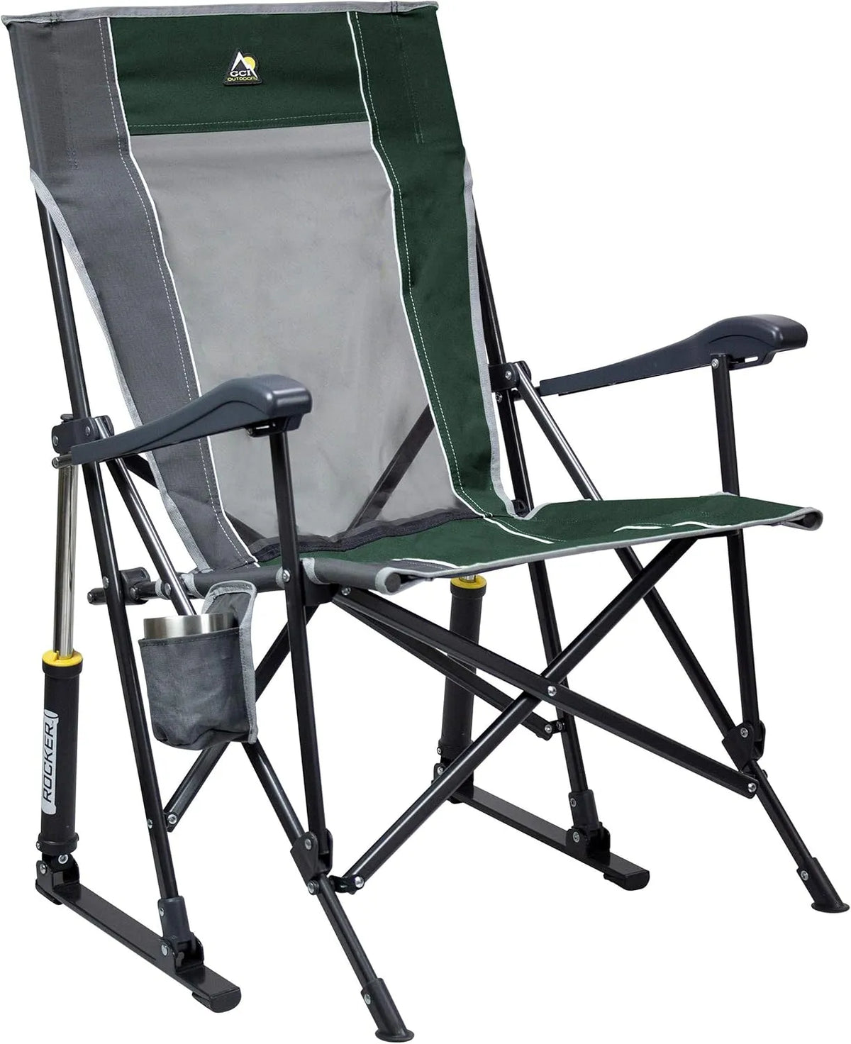 Outdoor Roadtrip Rocker – ze stali, wentylacja siatkowa, szary