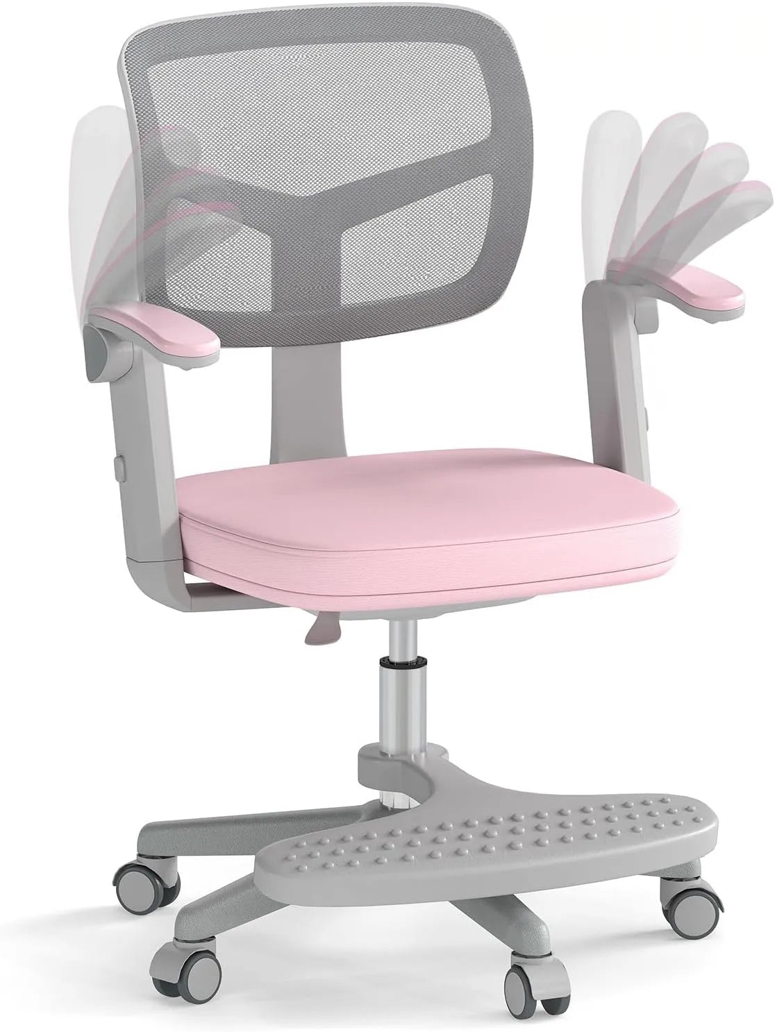 COSTWAY Krzesło – z podłokietnikami, składana konstrukcja, na kółkach, 52 cm