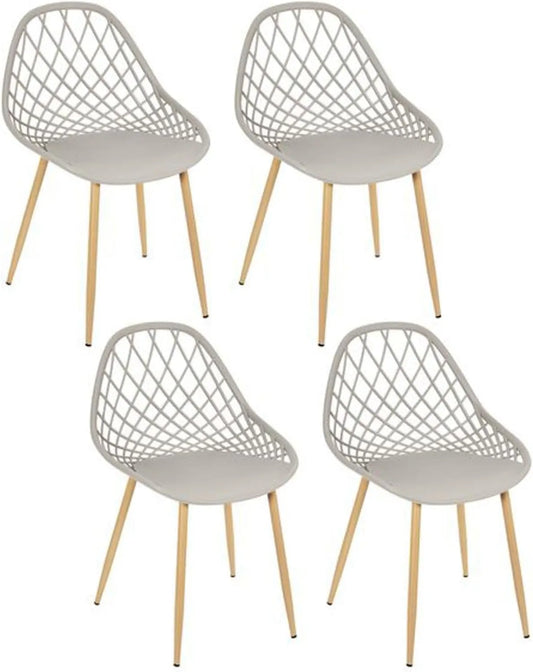 HOME DECO FACTORY Zestaw 4 krzeseł zewnętrznych Malaga – 58 × 80, 2 × 51, 2 cm, szary