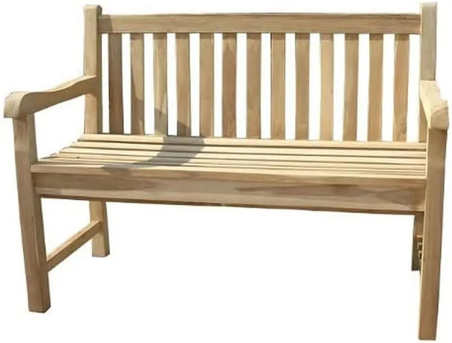 Ambientehome Ławka ogrodowa i ławka tarasowa z drewna tekowego 2-osobowa 120 cm