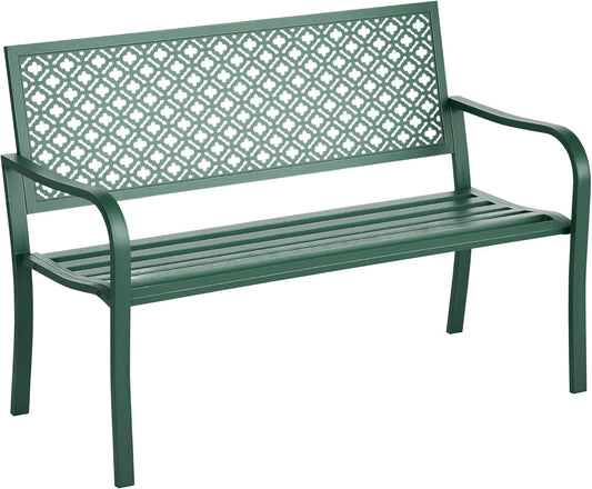 Outsunny Ławka ogrodowa i ławka tarasowa: z podłokietnikami, z oparciem, 2-osobowa, 127 × 63 × 83 cm, 240 kg, z metalu