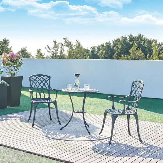 casa.pro Bistro Vena zestaw mebli balkonowych – odporny na warunki atmosferyczne, z aluminium, zielony