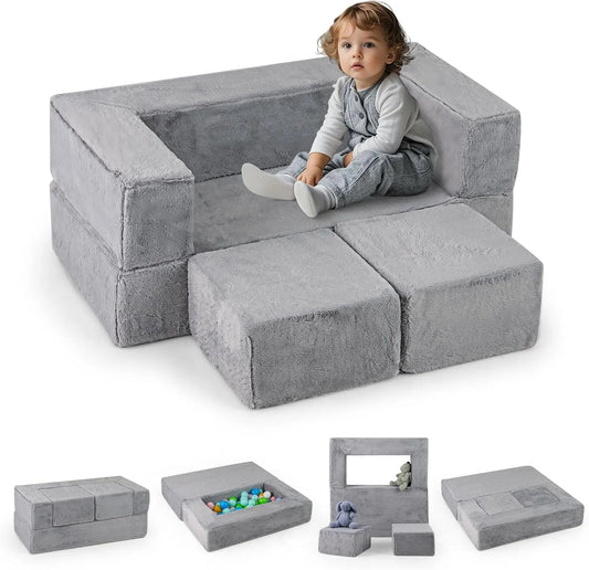 COSTWAY Sofa modułowa i modułowy zestaw wypoczynkowy — modułowa konstrukcja, z funkcją relaks, wypełnienie piankowe, rozkładana konstrukcja