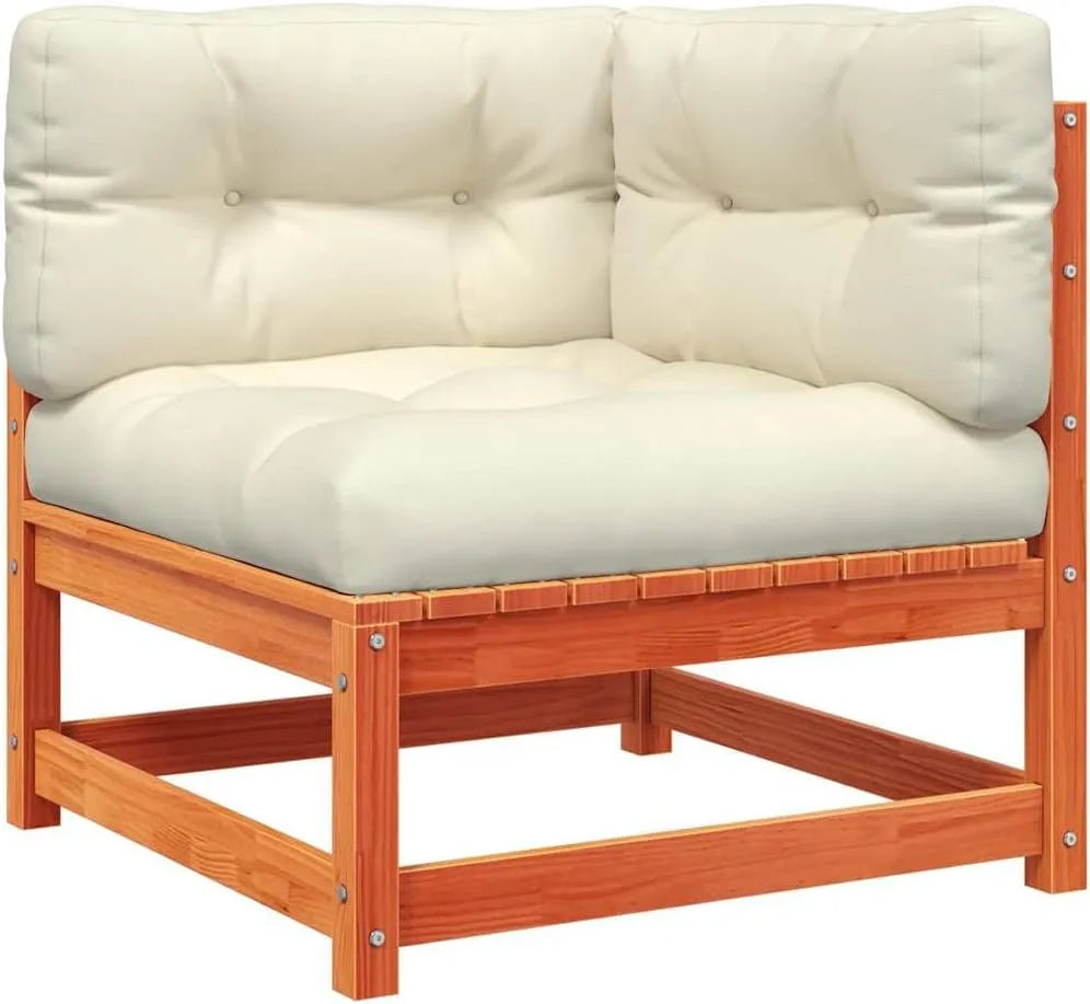 Sofa narożna: modułowa konstrukcja, z drewna, z poduszkami, 70 × 70 × 67 cm
