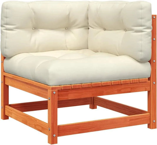 Sofa narożna: modułowa konstrukcja, z drewna, z poduszkami, 70 × 70 × 67 cm