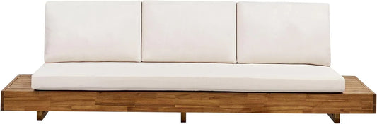 Sofa ogrodowa i sofa wypoczynkowa na taras – z drewna, z poduszkami, 3-osobowa