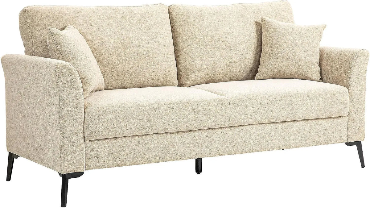 HOMCOM Sofa: 2-osobowa, 179 × 80 × 89 cm, beżowy, z metalu