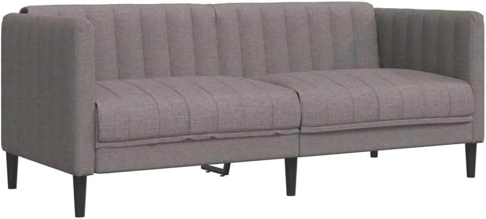 Sofa: tapicerka materiałowa, 2-osobowa, 2-osobowe, beżowy, tapicerka materiałowa