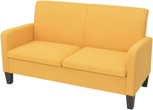 Sofa — z drewna, 2-osobowa, 135 × 65 × 76 cm, tapicerka materiałowa