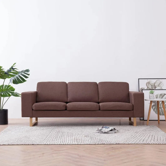 Sofa — 3-osobowa, 200 cm, brązowy
