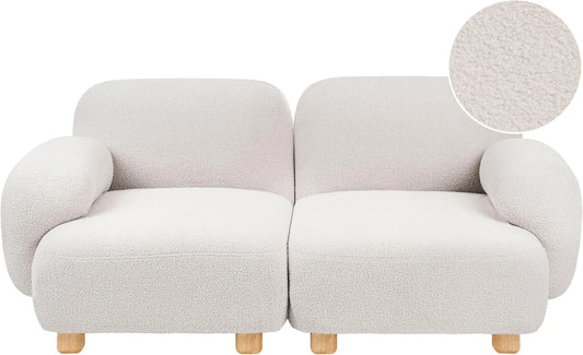 Sofa modułowa i modułowy zestaw wypoczynkowy: modułowa konstrukcja, z drewna, tapicerka bouclé, 2-osobowa