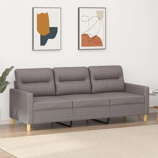 Sofa: tapicerka materiałowa, 3-osobowa, 180 cm, szary, tapicerka materiałowa