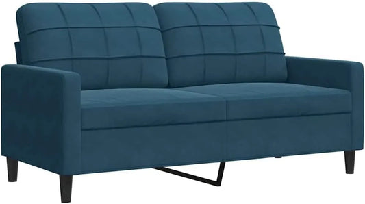 Sofa — tapicerka aksamitna, 2-osobowa, 140 cm, niebieski