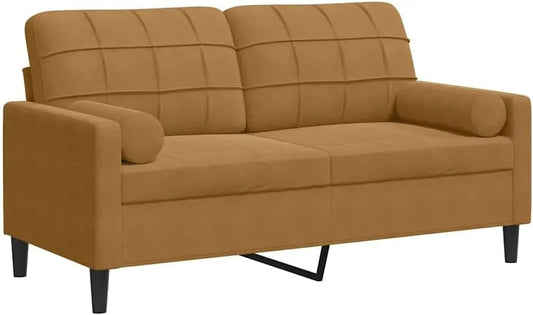 Sofa – z poduszkami, tapicerka aksamitna, 2-osobowa, 140 cm