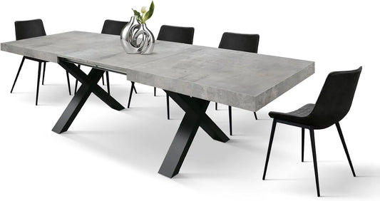 DESIGN Stół rozkładany tęczówki: id_2065-N, 160 × 90 × 76, szary