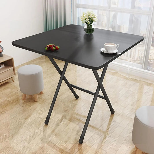 Kompaktowy kwadratowy stół składany z płyty MDF – z drewna, kompaktowa konstrukcja, składana konstrukcja, lekka konstrukcja, 60 × 60 cm