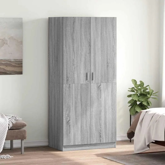 Szafa — z drewna, 80 × 52 × 180 cm, szary