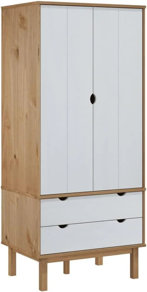 Szafa ubraniowa i garderoba: OTTA, z drewna, ze schowkiem, z szufladami, z szafą, 2 szufladami, 76, 5 × 53 × 172 cm