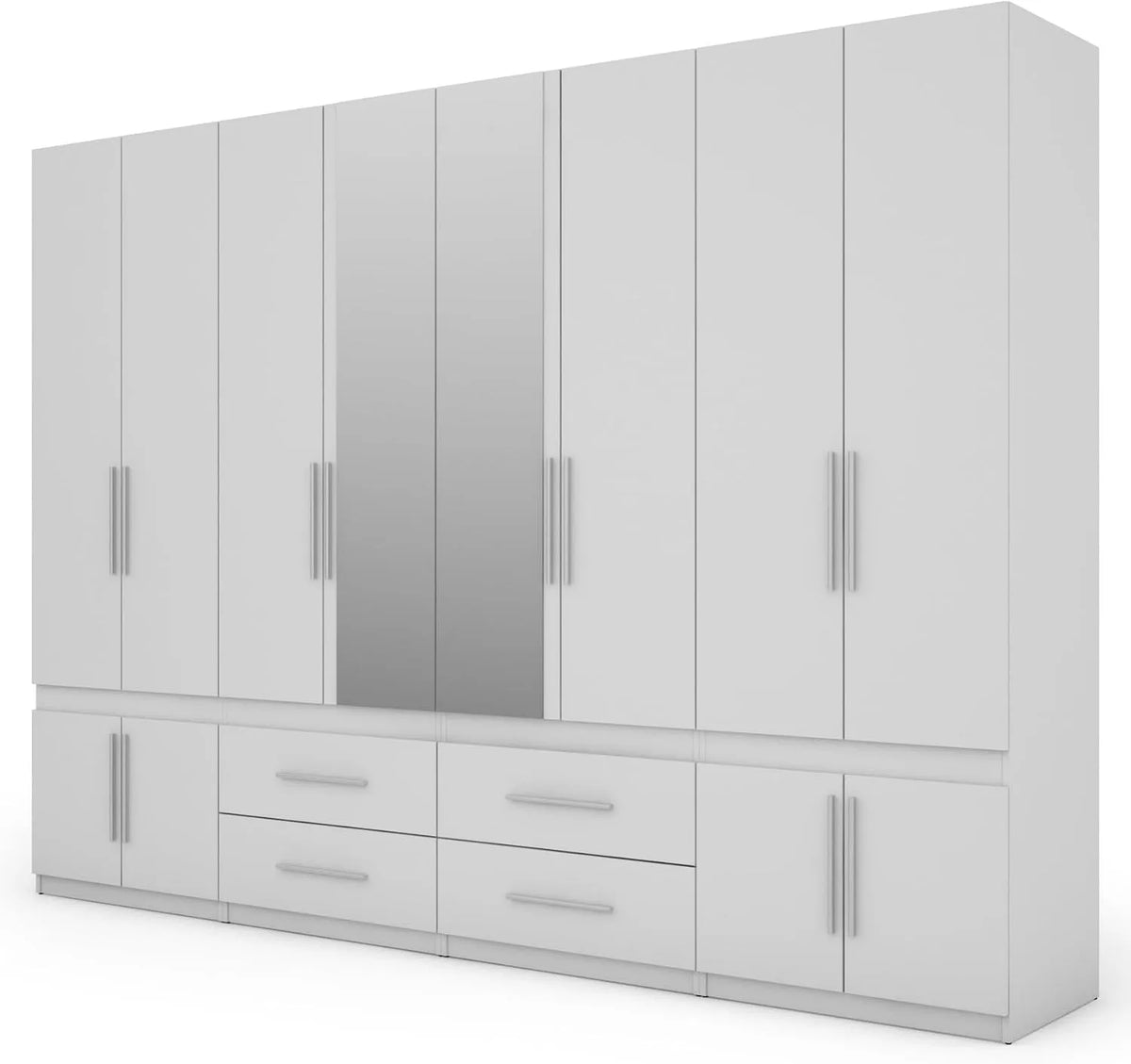 Szafa: PCW, modułowa konstrukcja, z szufladami, 320 × 230 × 57 cm, biały