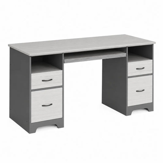 Biurko prostokątne z płyt laminowanych z czterema szufladami 140x60x75 cm