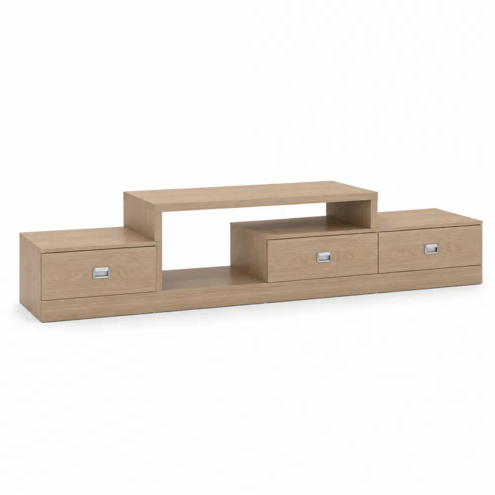 Szafka RTV z płyty MDF z okleiną dębową, 200x40x50 cm