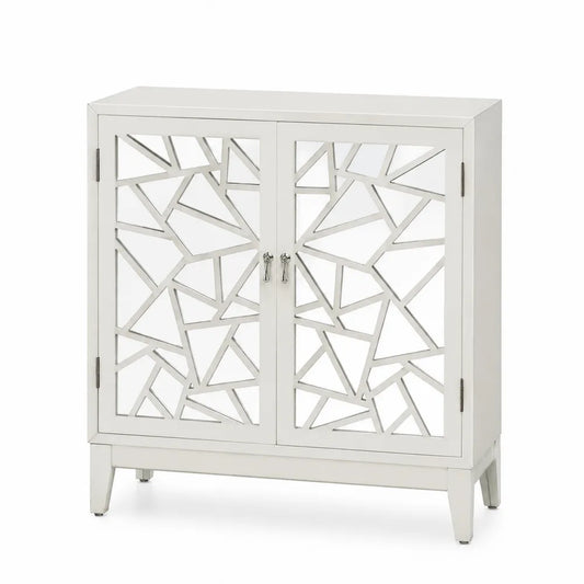 Szafka z lustrem z MDF i metalu Biała 80x90x30 cm