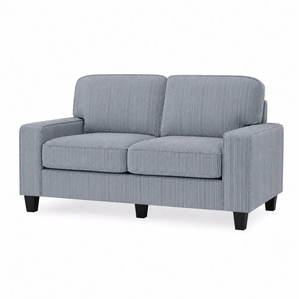Dwuosobowa sofa z tkaniny sztruksowej Szary